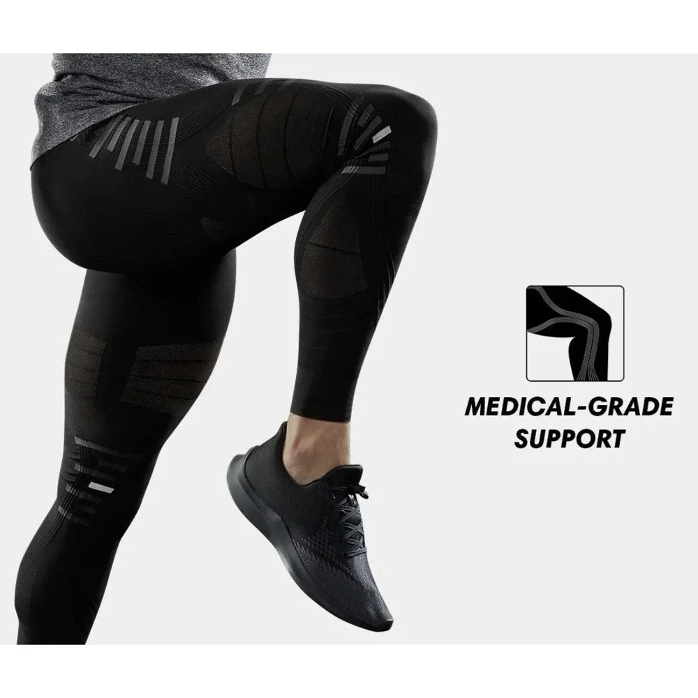 Stoko Men's Compression Athletic Pants Black Adjustable Waist Support XL NEW